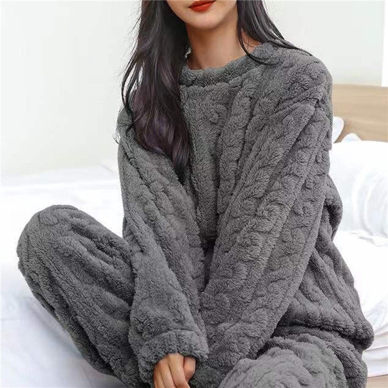 Fleecepyjamas | Långärmad | Varm | Fluffig pyjamas | Loungewear för kvinnor-Eva Jonsson