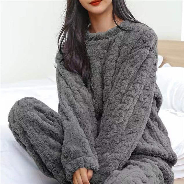 Fleecepyjamas | Långärmad | Varm | Fluffig pyjamas | Loungewear för kvinnor-Eva Jonsson