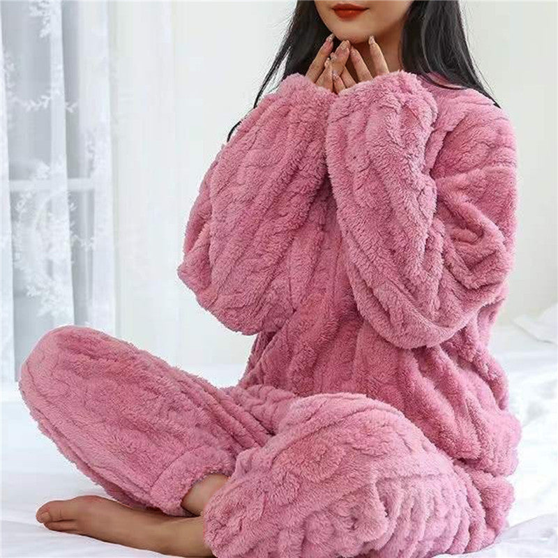 Fleecepyjamas | Långärmad | Varm | Fluffig pyjamas | Loungewear för kvinnor-Eva Jonsson
