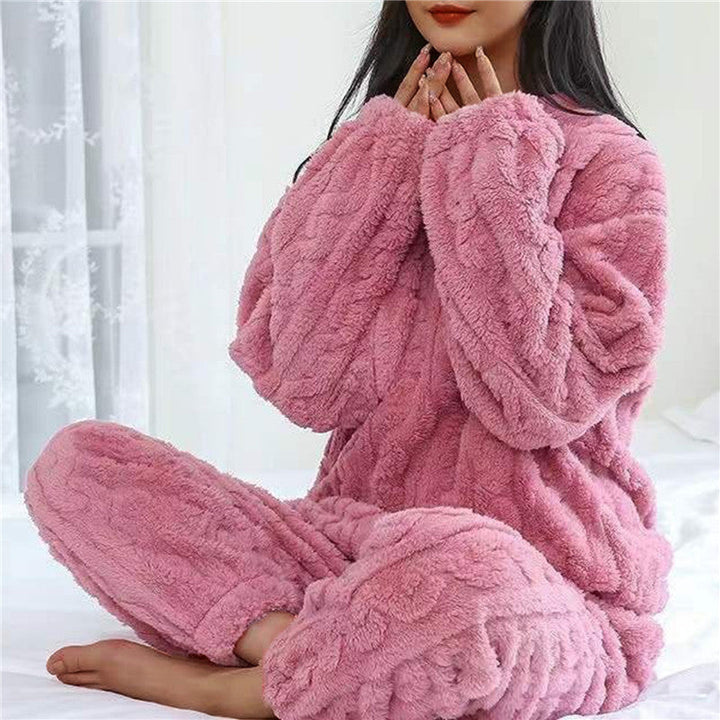Fleecepyjamas | Långärmad | Varm | Fluffig pyjamas | Loungewear för kvinnor-Eva Jonsson