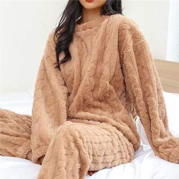 Fleecepyjamas | Långärmad | Varm | Fluffig pyjamas | Loungewear för kvinnor-Eva Jonsson