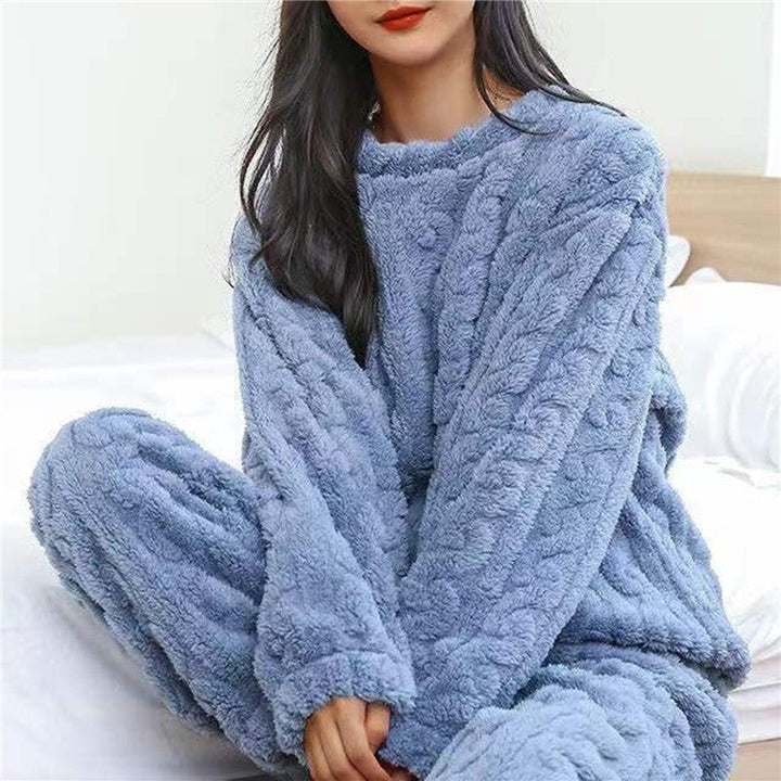 Fleecepyjamas | Långärmad | Varm | Fluffig pyjamas | Loungewear för kvinnor-Eva Jonsson