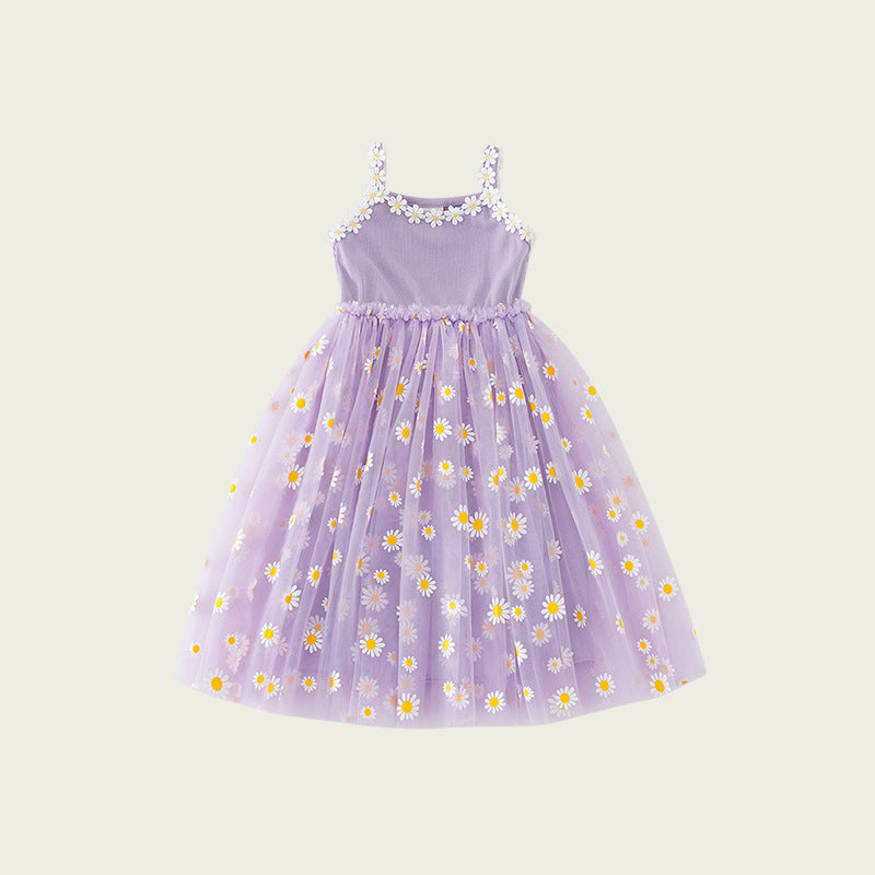 Flicka blommönster tylldress Mirla-Eva Jonsson