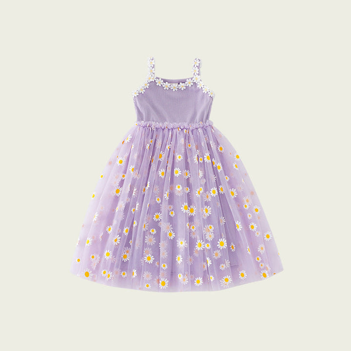 Flicka blommönster tylldress Mirla-Eva Jonsson