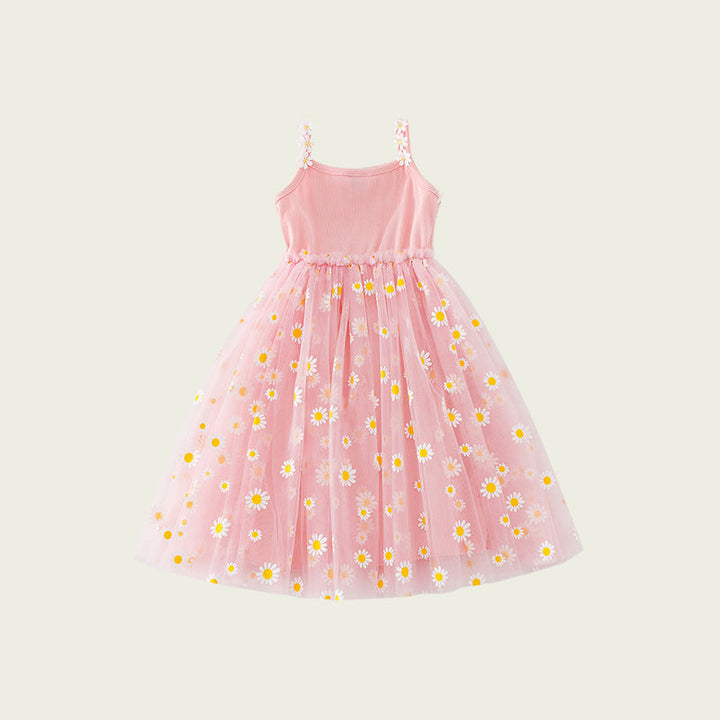 Flicka blommönster tylldress Mirla-Eva Jonsson