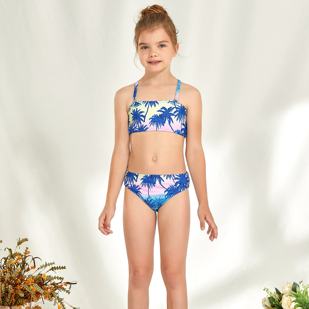 Flickor bikini-set med modernt crop-top och högskurna shorts Mirla-Eva Jonsson