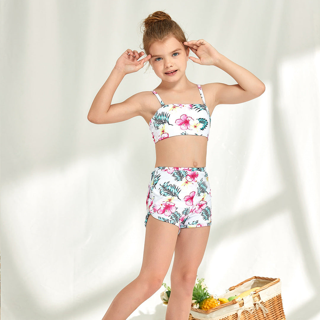 Flickor bikini-set med modernt crop-top och högskurna shorts Mirla-Eva Jonsson