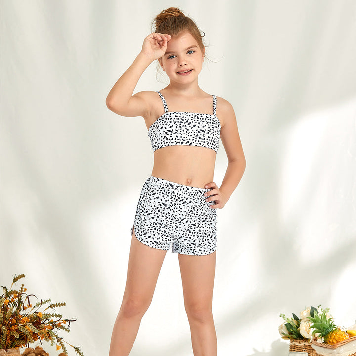 Flickor bikini-set med modernt crop-top och högskurna shorts Mirla-Eva Jonsson