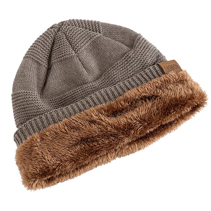 Floppy Beanie - Varm pälsfodrad slouchmössa för herrar för vintern-Eva Jonsson
