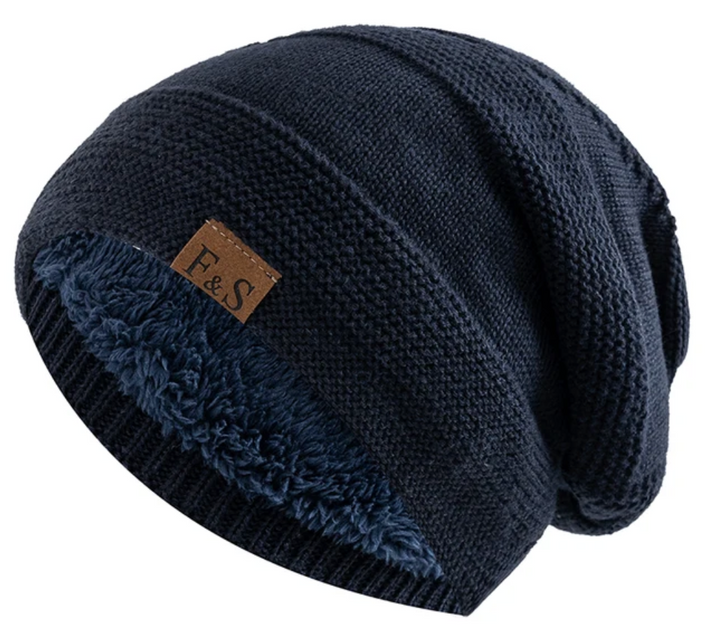 Floppy Beanie - Varm pälsfodrad slouchmössa för herrar för vintern-Eva Jonsson