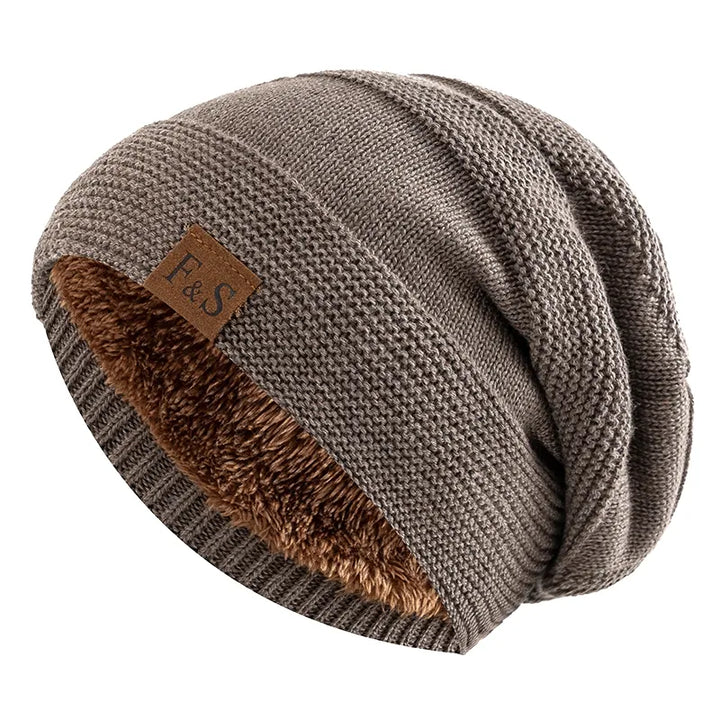 Floppy Beanie - Varm pälsfodrad slouchmössa för herrar för vintern-Eva Jonsson