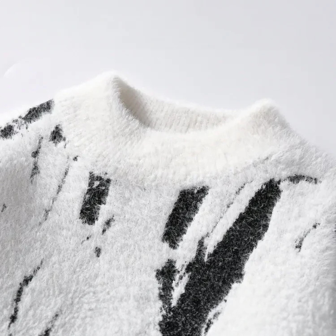 Fluffig tröja - Stickad - Löst sittande Chunky Pullover Sweater - Stickade för kvinnor-Eva Jonsson