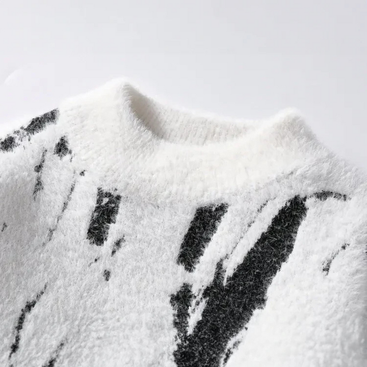 Fluffig tröja - Stickad - Löst sittande Chunky Pullover Sweater - Stickade för kvinnor-Eva Jonsson