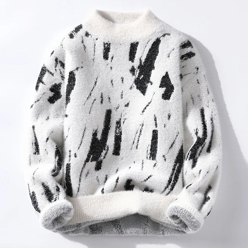 Fluffig tröja - Stickad - Löst sittande Chunky Pullover Sweater - Stickade för kvinnor-Eva Jonsson