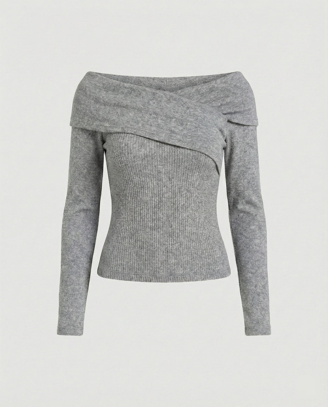 Franskt V-ringad Långärmad T-shirt Dam Slim Fit Stretch Topp-Eva Jonsson