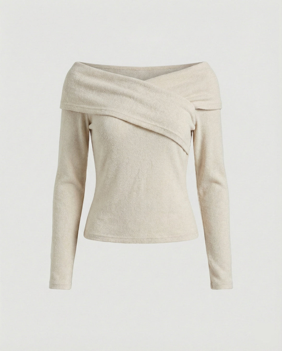 Franskt V-ringad Långärmad T-shirt Dam Slim Fit Stretch Topp-Eva Jonsson