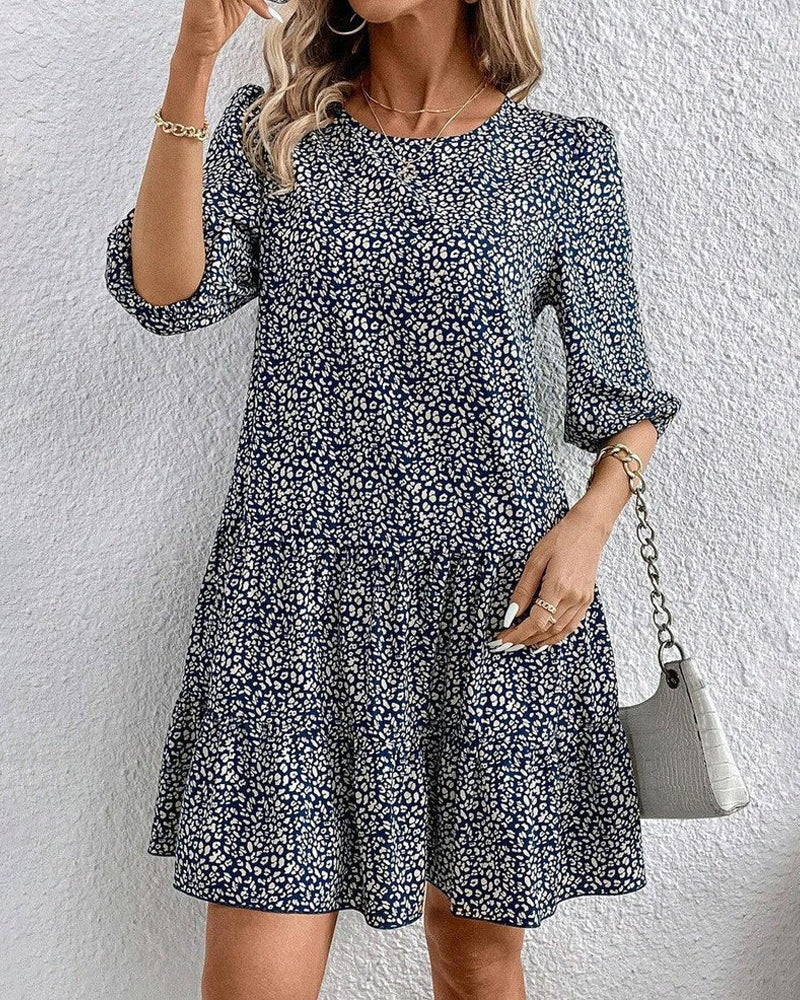 Fritidsklänning - Lös passform - Halvärmad - Kort klänning - Sommarklänning-Eva Jonsson