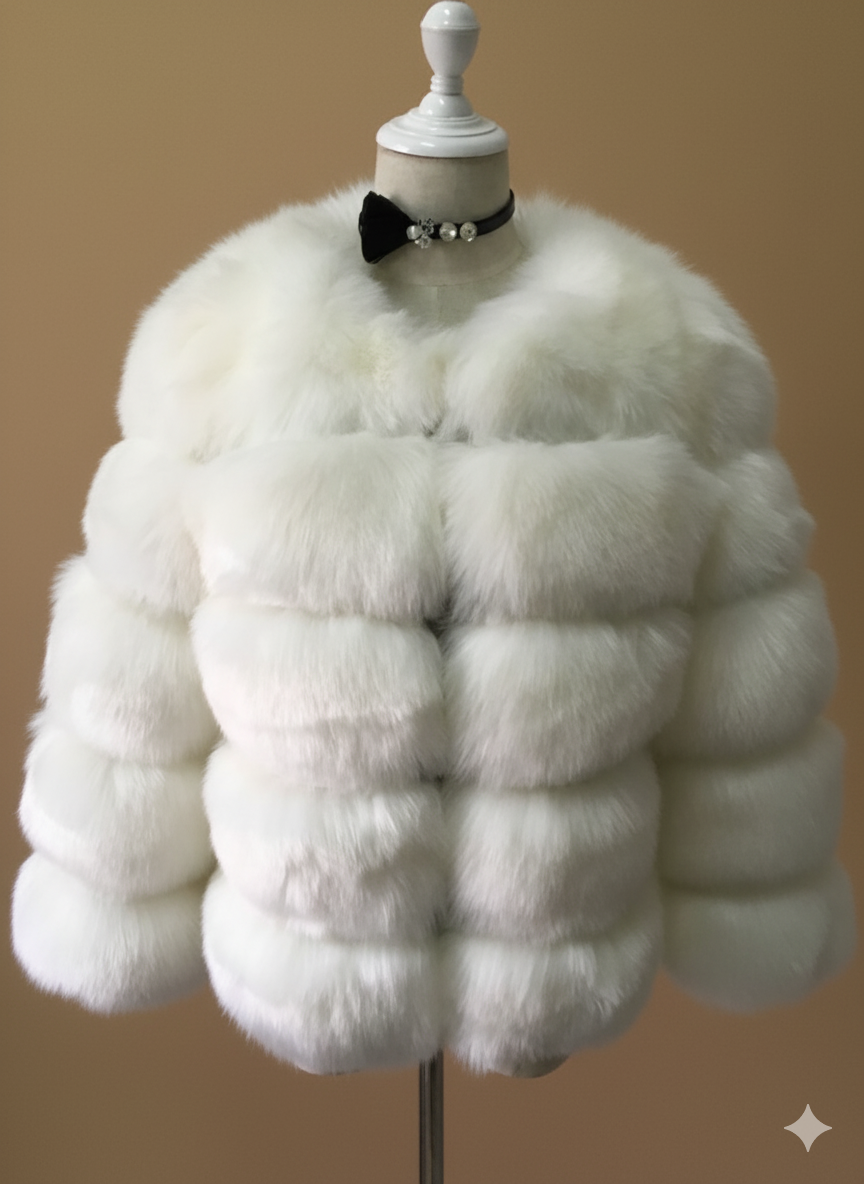 Fuskpäls Jacka | Varm | Kort | Fluffig Jacka | Faux Fur Coat Women-Eva Jonsson