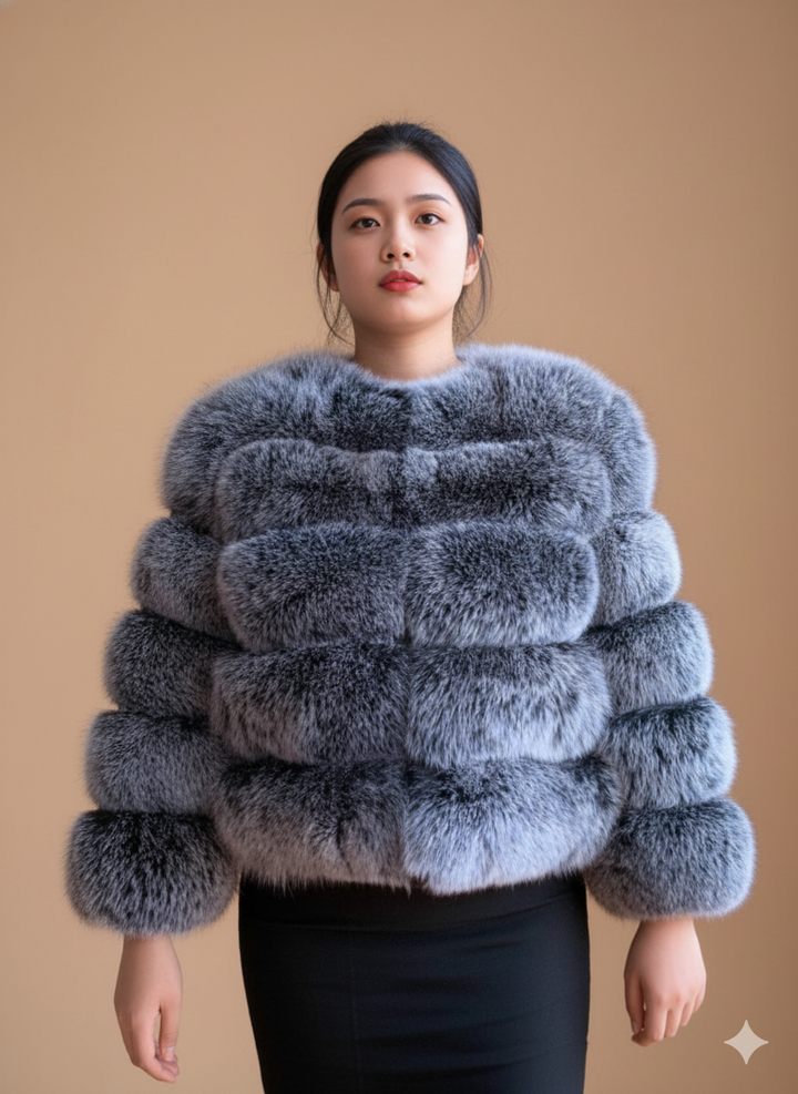 Fuskpäls Jacka | Varm | Kort | Fluffig Jacka | Faux Fur Coat Women-Eva Jonsson