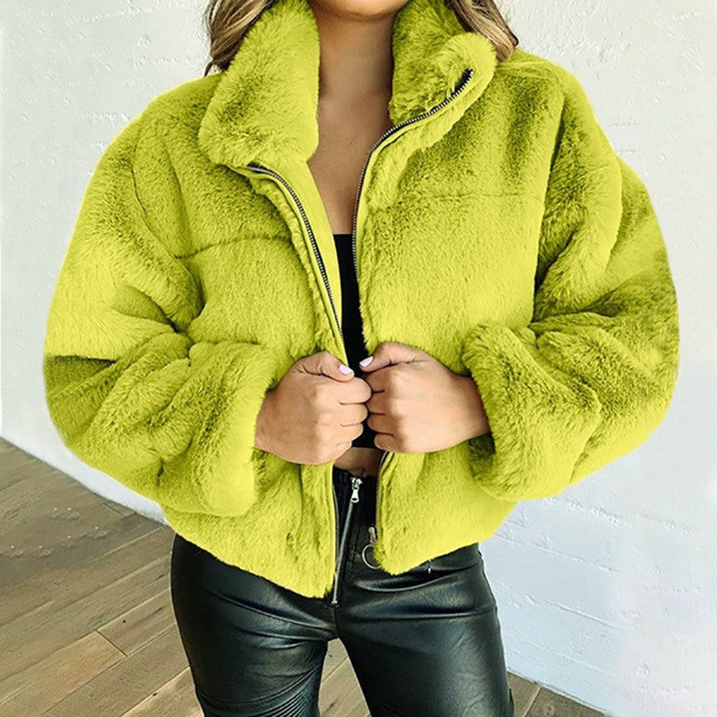 Fuskpälsjacka - Cropped - Zip-Up - Vinterjacka - Damjacka-Eva Jonsson