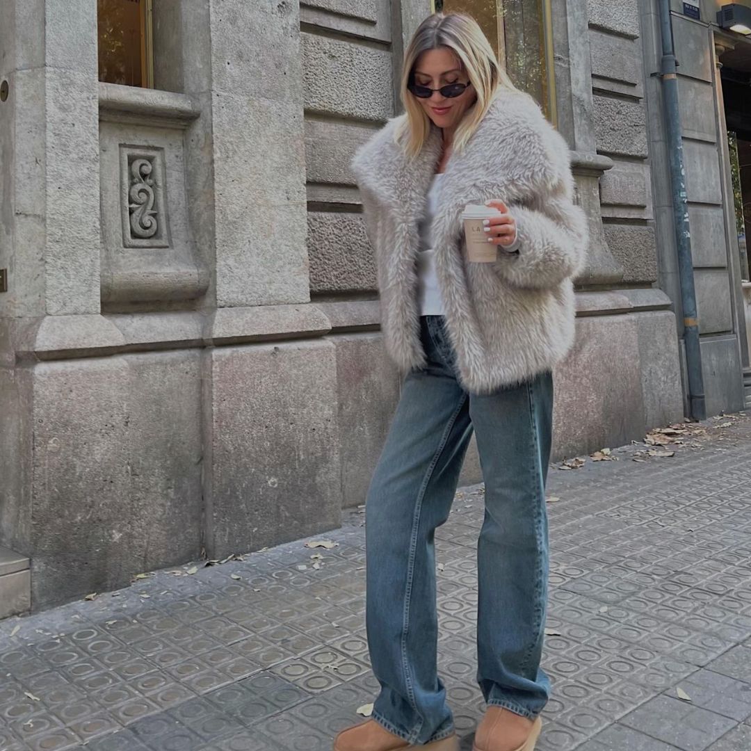Fuskpälsjacka - Snygg - Kort - Fluffig pälsjacka - Vinterjacka för dam-Eva Jonsson