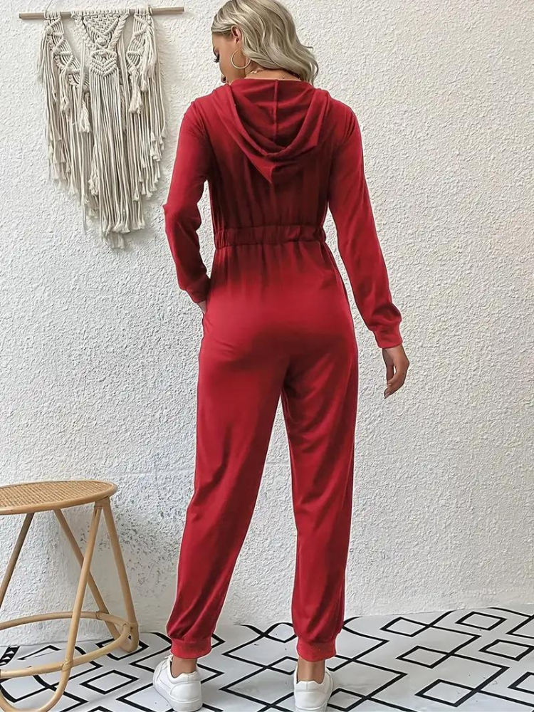 Giana Jumpsuit med dragkedja | Långärmad jumpsuit för kvinnor-Eva Jonsson