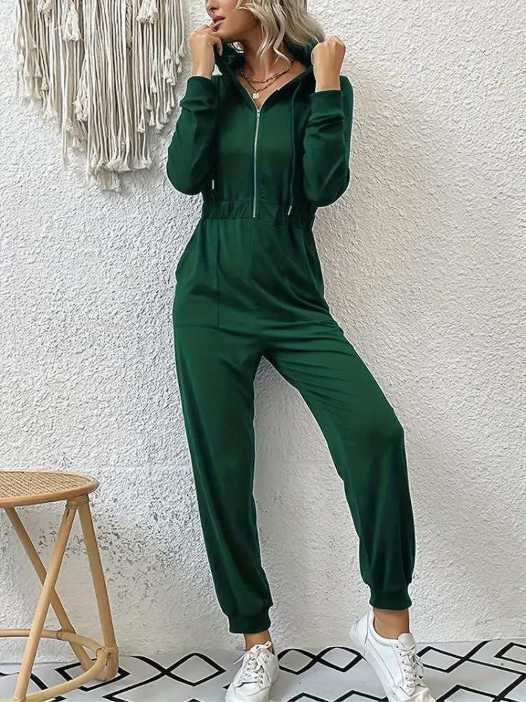 Giana Jumpsuit med dragkedja | Långärmad jumpsuit för kvinnor-Eva Jonsson