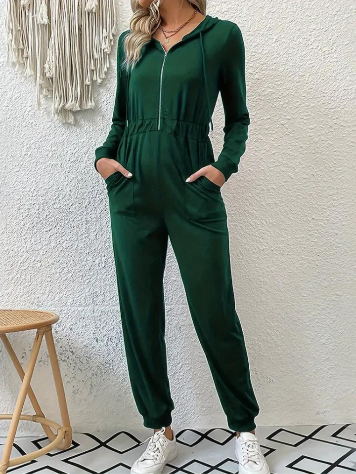 Giana Jumpsuit med dragkedja | Långärmad jumpsuit för kvinnor-Eva Jonsson