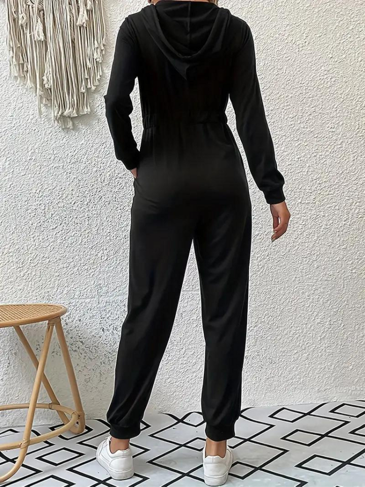Giana Jumpsuit med dragkedja | Långärmad jumpsuit för kvinnor-Eva Jonsson