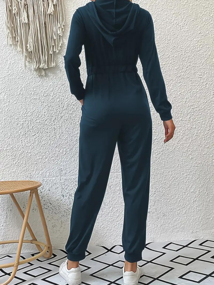 Giana Jumpsuit med dragkedja | Långärmad jumpsuit för kvinnor-Eva Jonsson