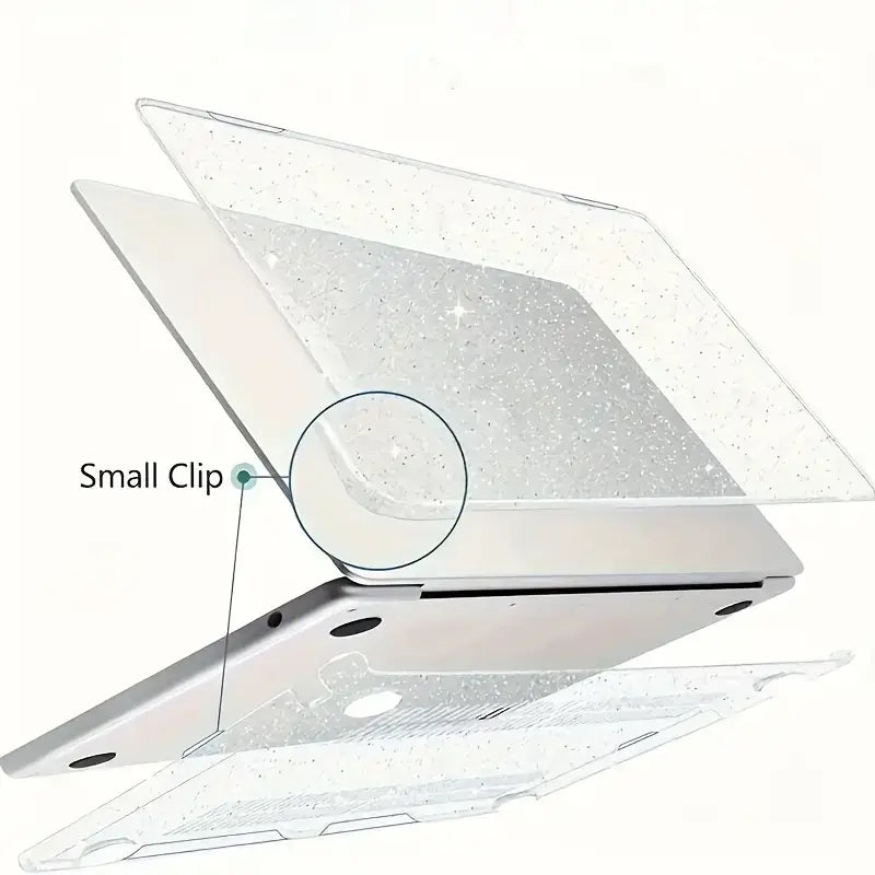 Glitterfodral för laptop | Laptopskydd i transparent hårdplast-Eva Jonsson