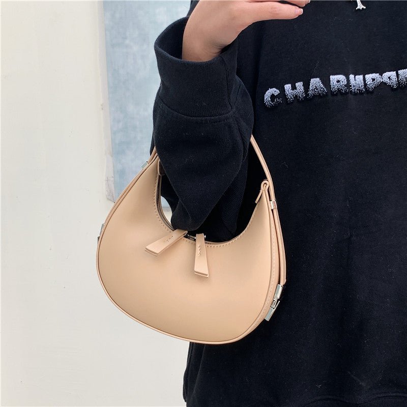 Half Moon Bag | Trendy | Dragkedja | Axelremsväska | Liten väska-Eva Jonsson