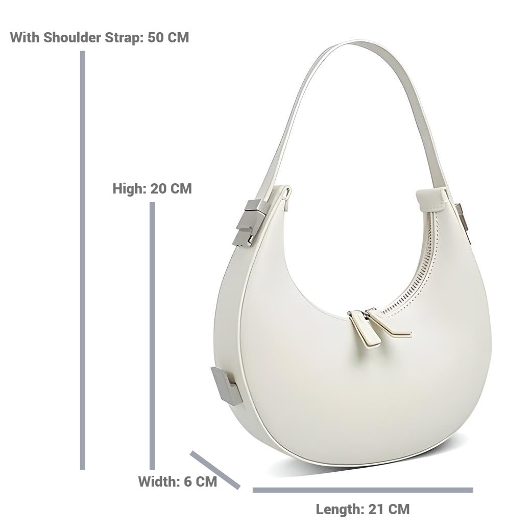Half Moon Bag | Trendy | Dragkedja | Axelremsväska | Liten väska-Eva Jonsson
