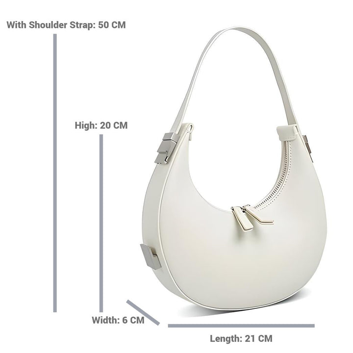 Half Moon Bag | Trendy | Dragkedja | Axelremsväska | Liten väska-Eva Jonsson
