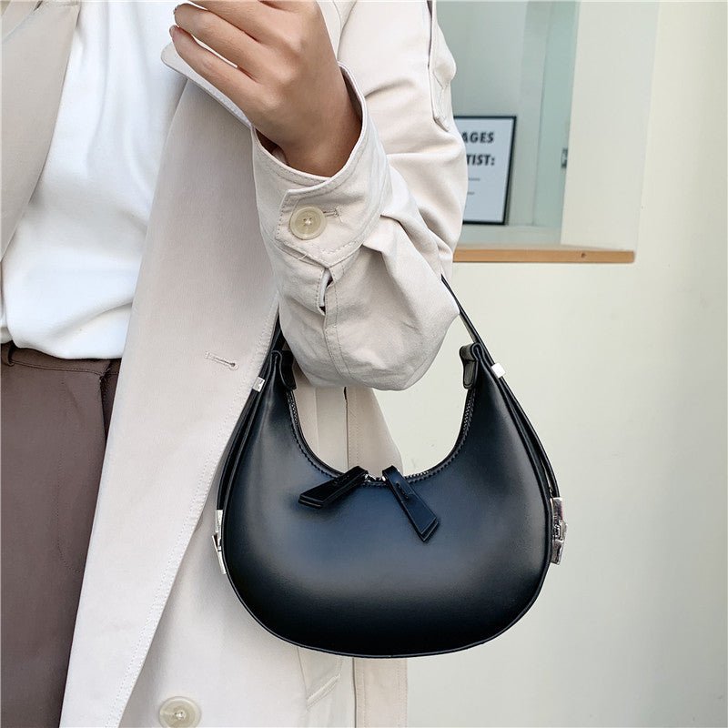 Half Moon Bag | Trendy | Dragkedja | Axelremsväska | Liten väska-Eva Jonsson