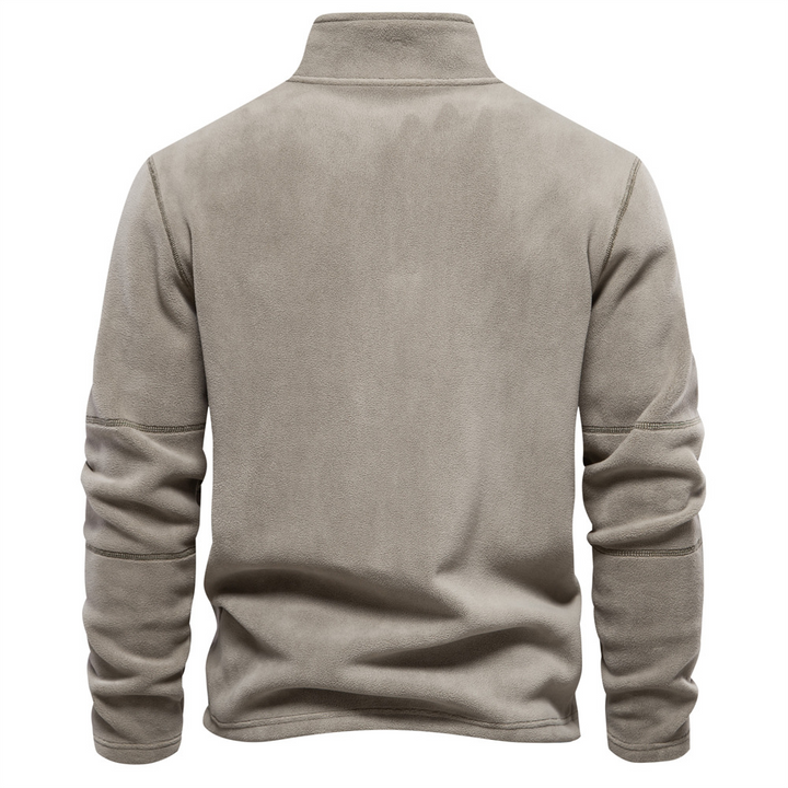 Half Zip Fleece - Varm velourfleecepullover med hög hals för män-Eva Jonsson