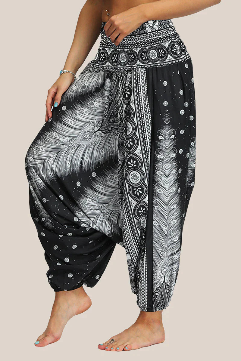 Harem Pants | Löst sittande | Elastisk midja | Yogabyxor | Damkläder-Eva Jonsson