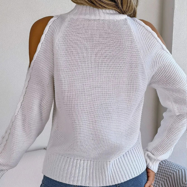 Hazel Tröja | Off-shoulder pullover med polokrage för kvinnor-Eva Jonsson