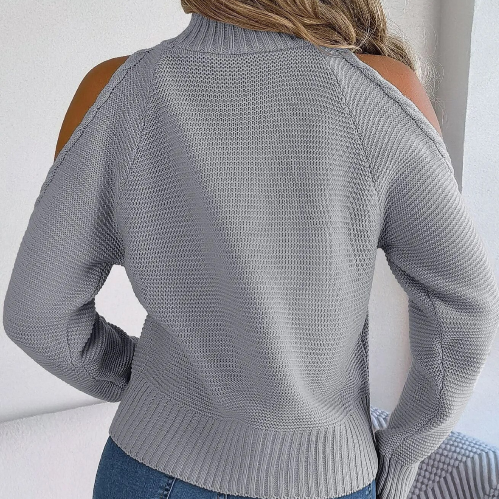 Hazel Tröja | Off-shoulder pullover med polokrage för kvinnor-Eva Jonsson