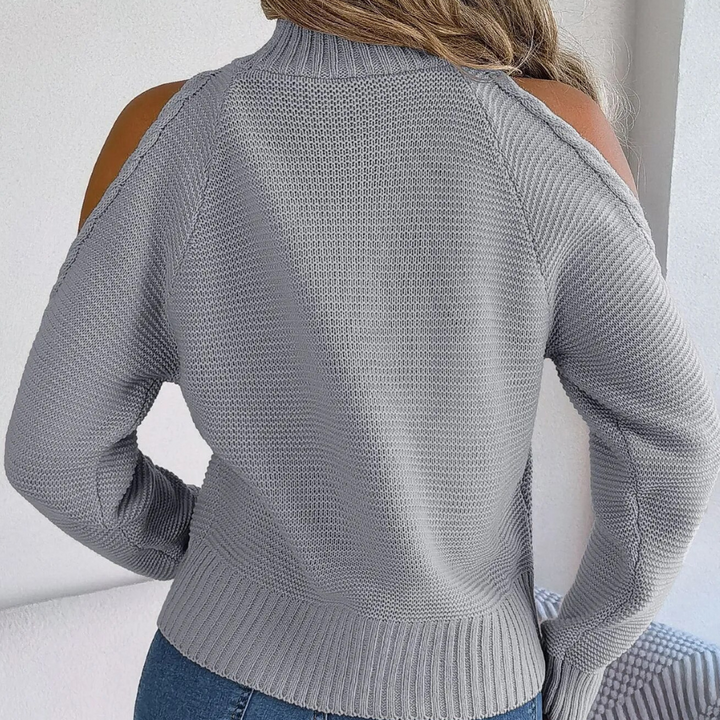Hazel Tröja | Off-shoulder pullover med polokrage för kvinnor-Eva Jonsson