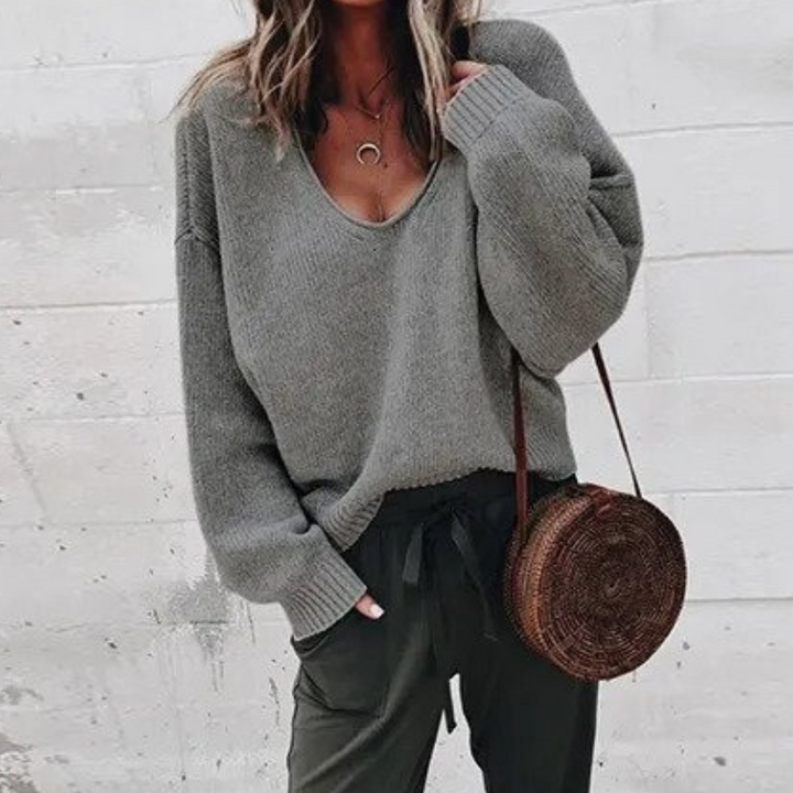 Helen Tröja | Pullover Oversized Mysig för kvinnor-Eva Jonsson