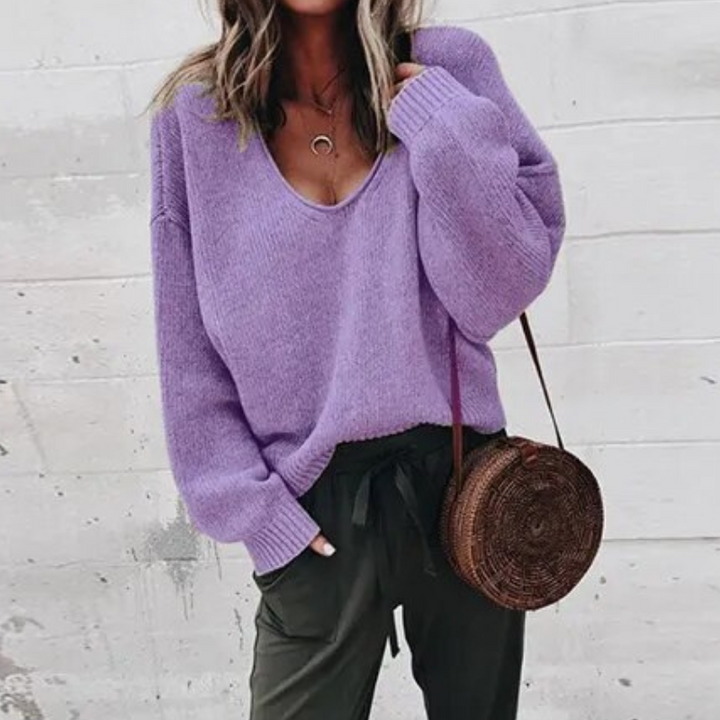 Helen Tröja | Pullover Oversized Mysig för kvinnor-Eva Jonsson