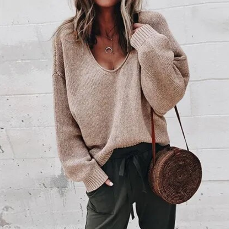 Helen Tröja | Pullover Oversized Mysig för kvinnor-Eva Jonsson