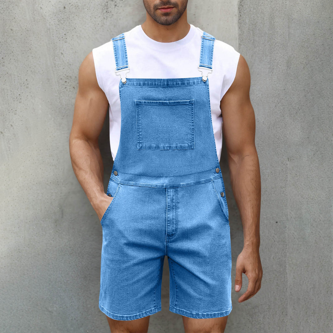 Herr Denim Hängselshorts med moderna fickor och justerbara axelremmar Mirla-Eva Jonsson