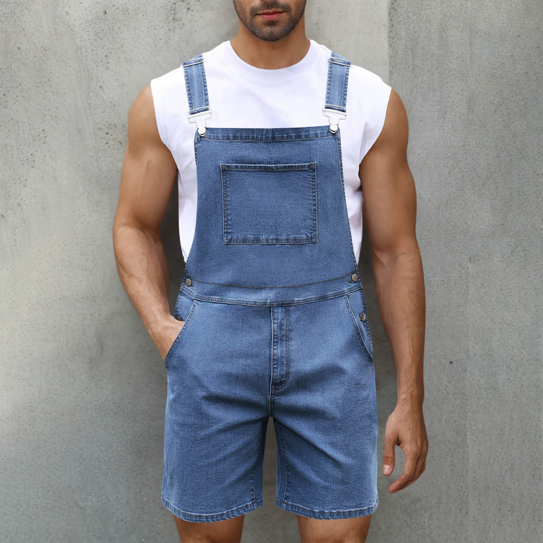 Herr Denim Hängselshorts med moderna fickor och justerbara axelremmar Mirla-Eva Jonsson