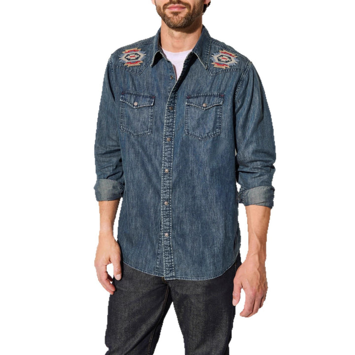 Herr Denim-skjorta med broderade detaljer Mirla-Eva Jonsson
