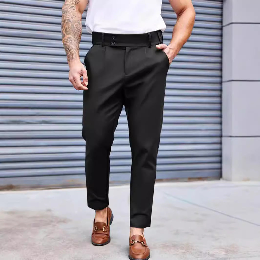 Herr Elegant Chino byxor med elastisk midja och klassisk snitt Mirla-Eva Jonsson