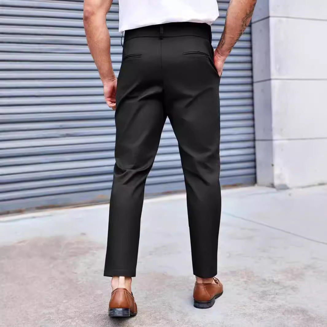 Herr Elegant Chino byxor med elastisk midja och klassisk snitt Mirla-Eva Jonsson