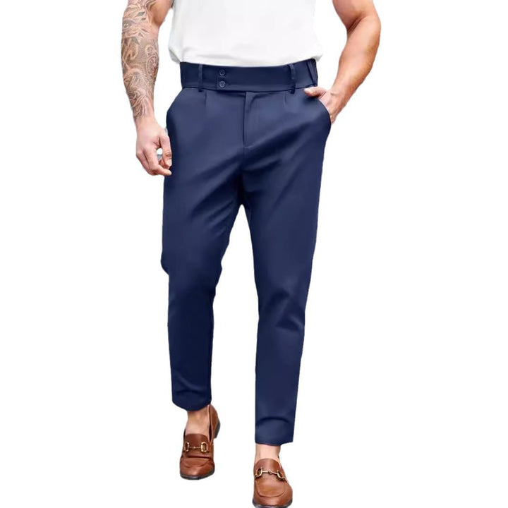 Herr Elegant Chino byxor med elastisk midja och klassisk snitt Mirla-Eva Jonsson