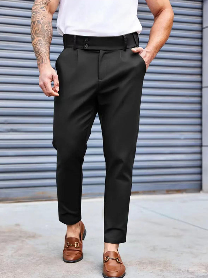 Herr Elegant Chino byxor med elastisk midja och klassisk snitt Mirla-Eva Jonsson